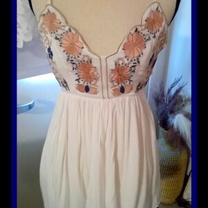 Lulu's White Floral Embroidered Mini Dress